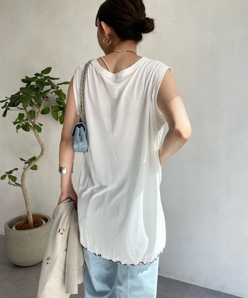 DouDou(ドゥドゥ)の「【AgAwd/アガウド】メロータンク(Tシャツ/カットソー・レディース・イエロー/ホワイト/ブラック・FREE)」の10枚目の写真