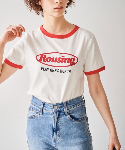 FREE'S MART（フリーズマート）の「◆ロゴプリントリンガーＴシャツ（Tシャツ/カットソー・レディース・ホワイト/ブルー/レッド・FREE）」の3枚目の写真