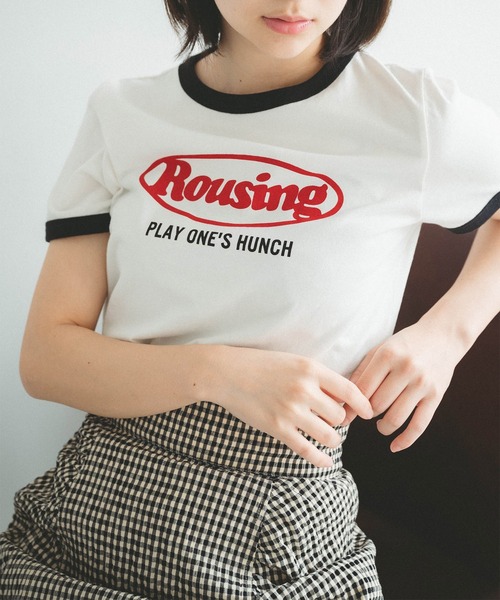 FREE'S MART（フリーズマート）の「◆ロゴプリントリンガーＴシャツ（Tシャツ/カットソー・レディース・ホワイト/ブルー/レッド・FREE）」の2枚目の写真