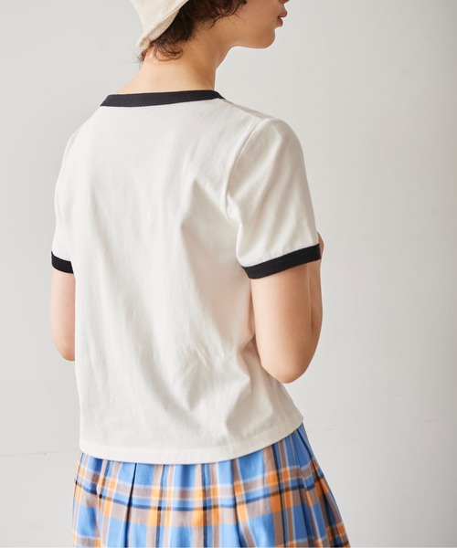 FREE'S MART（フリーズマート）の「◆ロゴプリントリンガーＴシャツ（Tシャツ/カットソー・レディース・ホワイト/ブルー/レッド・FREE）」の18枚目の写真