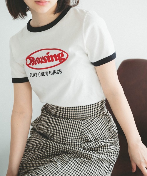 FREE'S MART（フリーズマート）の「◆ロゴプリントリンガーＴシャツ（Tシャツ/カットソー・レディース・ホワイト/ブルー/レッド・FREE）」の12枚目の写真