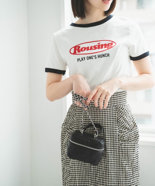 FREE'S MART（フリーズマート）の「◆ロゴプリントリンガーＴシャツ（Tシャツ/カットソー・レディース・ホワイト/ブルー/レッド・FREE）」の14枚目の写真