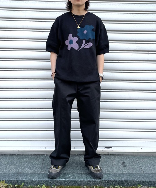 WHO'S WHO gallery(フーズフーギャラリー)の「【BLESS YOU/ブレスユー】フラワー半袖ニット(ニット/セーター・メンズ・ブラック/サンドベージュ/グリーン/ネイビー/アッシュグレー・FREE)」の16枚目の写真