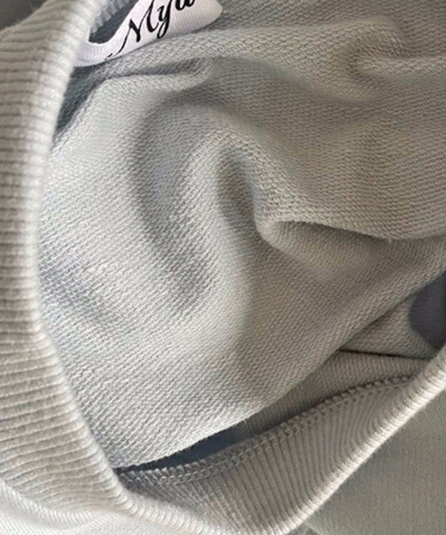 M y u（ミュー）の「裾エンボス生地 裾フリル 裏毛スウェット（スウェット・レディース・ホワイト/ピンク/グレイッシュブルー・FREE）」の12枚目の写真