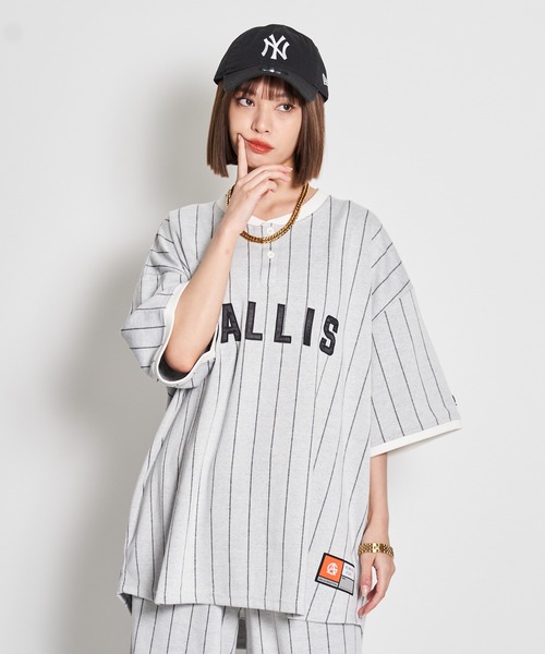 GALLIS ADDICTION（ガリスアディクション）の「GA STRIPE HENRY TOP（Tシャツ/カットソー・メンズ・ホワイト/ブラック・L/M）」の2枚目の写真