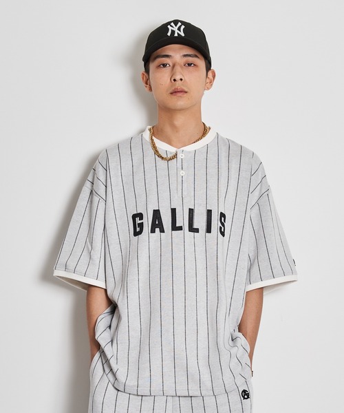 GALLIS ADDICTION（ガリスアディクション）の「GA STRIPE HENRY TOP（Tシャツ/カットソー・メンズ・ホワイト/ブラック・L/M）」の6枚目の写真