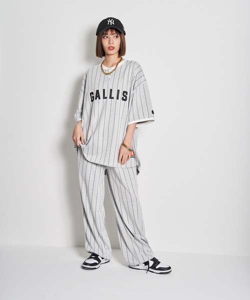 GALLIS ADDICTION（ガリスアディクション）の「GA STRIPE HENRY TOP（Tシャツ/カットソー・メンズ・ホワイト/ブラック・L/M）」の16枚目の写真