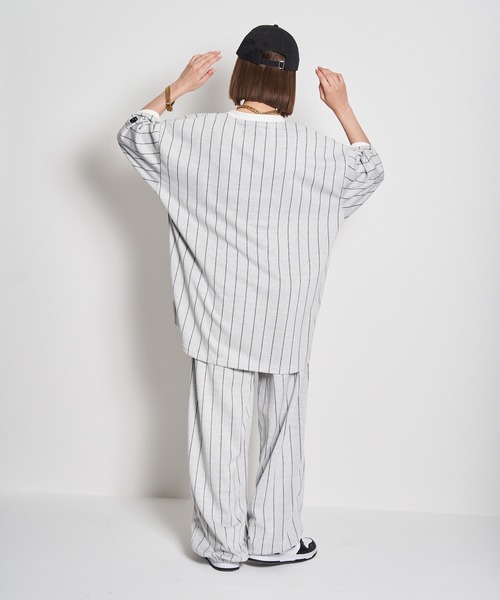 GALLIS ADDICTION（ガリスアディクション）の「GA STRIPE HENRY TOP（Tシャツ/カットソー・メンズ・ホワイト/ブラック・L/M）」の18枚目の写真