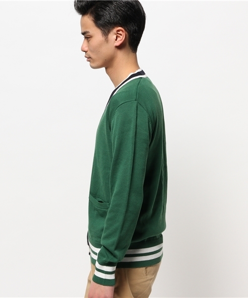 WEGO(ウィゴー)の「WEGO/ラインカーディガン(カーディガン/ボレロ・メンズ・ホワイト/グリーン・MEDIUM/LARGE)」の10枚目の写真