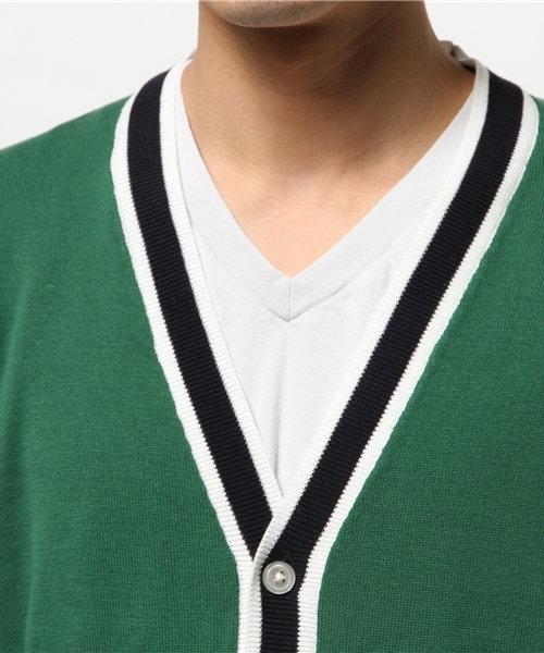 WEGO(ウィゴー)の「WEGO/ラインカーディガン(カーディガン/ボレロ・メンズ・ホワイト/グリーン・MEDIUM/LARGE)」の13枚目の写真