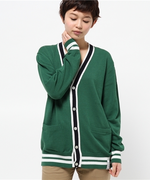 WEGO(ウィゴー)の「WEGO/ラインカーディガン(カーディガン/ボレロ・メンズ・ホワイト/グリーン・MEDIUM/LARGE)」の16枚目の写真