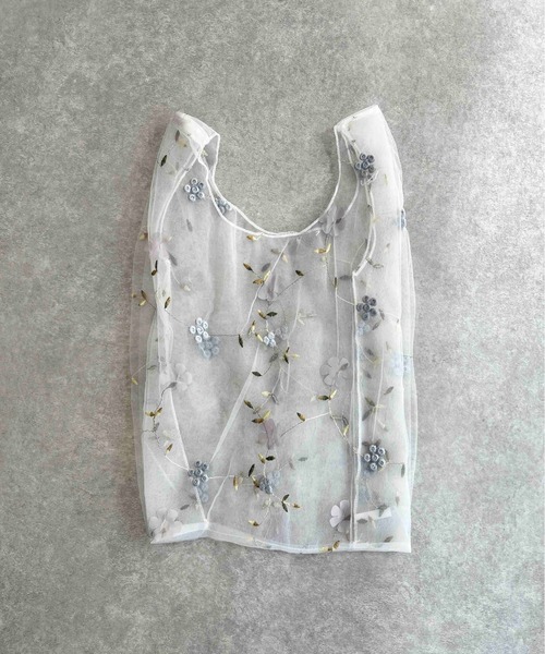 PICCIN(ピッチン)の「【WEB限定】ボタニカルエンブロイダリーエコバッグ(トートバッグ・レディース・アイボリー/グレー/イエロー・FREE)」の10枚目の写真