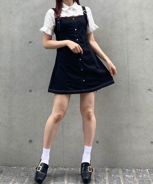 Crea titty&Co. PETIT(クレアティティーアンドコープチ)の「【Crea titty&Co.PETIT】デコルテオープンジャンスカ風ワンピース(ワンピース・レディース・ブラック・FREE)」の4枚目の写真