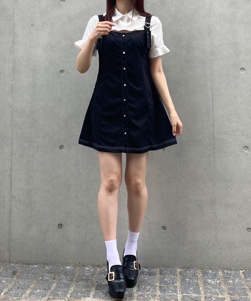 Crea titty&Co. PETIT(クレアティティーアンドコープチ)の「【Crea titty&Co.PETIT】デコルテオープンジャンスカ風ワンピース(ワンピース・レディース・ブラック・FREE)」の7枚目の写真