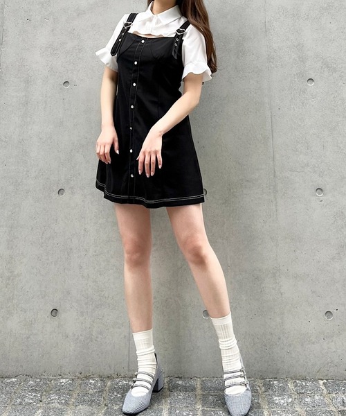 Crea titty&Co. PETIT(クレアティティーアンドコープチ)の「【Crea titty&Co.PETIT】デコルテオープンジャンスカ風ワンピース(ワンピース・レディース・ブラック・FREE)」の8枚目の写真