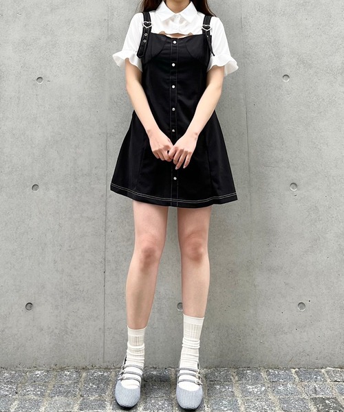 Crea titty&Co. PETIT(クレアティティーアンドコープチ)の「【Crea titty&Co.PETIT】デコルテオープンジャンスカ風ワンピース(ワンピース・レディース・ブラック・FREE)」の9枚目の写真