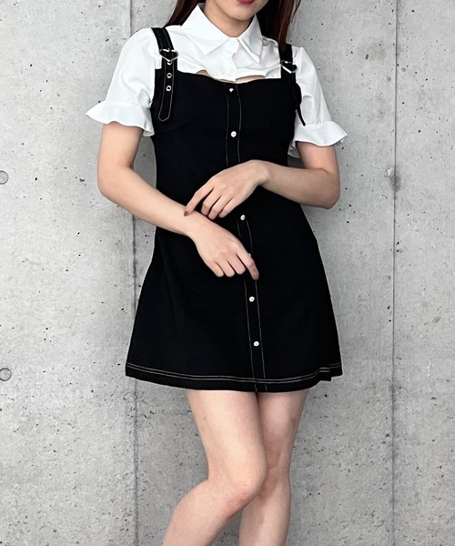 Crea titty&Co. PETIT(クレアティティーアンドコープチ)の「【Crea titty&Co.PETIT】デコルテオープンジャンスカ風ワンピース(ワンピース・レディース・ブラック・FREE)」の11枚目の写真