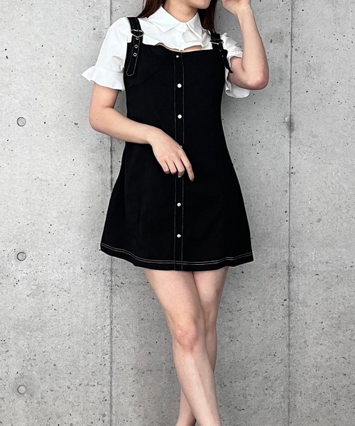 Crea titty&Co. PETIT(クレアティティーアンドコープチ)の「【Crea titty&Co.PETIT】デコルテオープンジャンスカ風ワンピース(ワンピース・レディース・ブラック・FREE)」の12枚目の写真