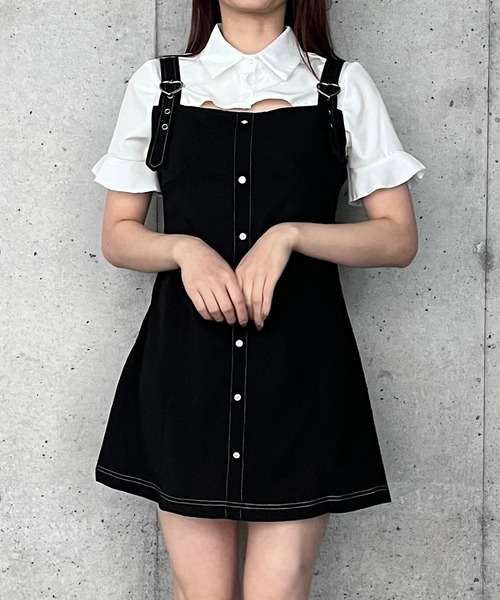 Crea titty&Co. PETIT(クレアティティーアンドコープチ)の「【Crea titty&Co.PETIT】デコルテオープンジャンスカ風ワンピース(ワンピース・レディース・ブラック・FREE)」の15枚目の写真