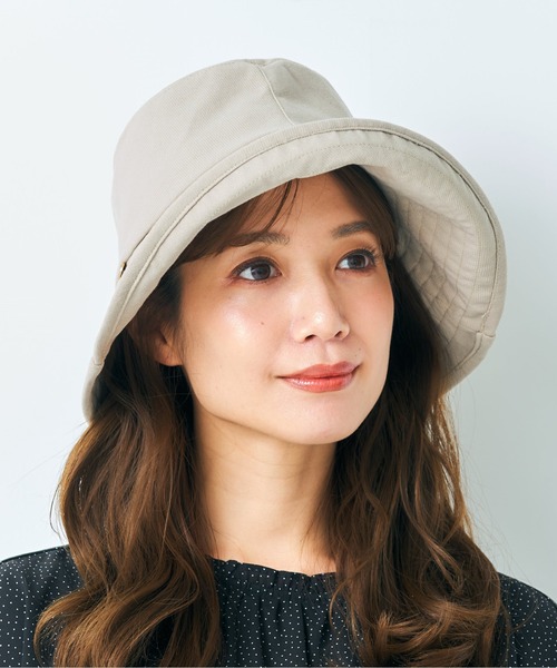 HAT MIKKE(ハットミッケ)の「【HATMIKKE / ハットミッケ】前後でかぶれる2Wayハット / 帽子 / 紫外線対策 / 完全遮光100% / UVカット / 接触冷感 / あご紐付き / サイズ調節可能(ハット・レディース・ブラック/キャメル/キナリ/ベージュ/ピンク・L/S/M)」の6枚目の写真