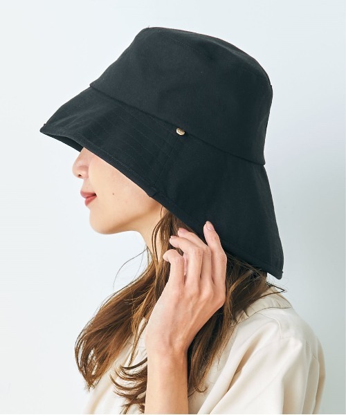HAT MIKKE(ハットミッケ)の「【HATMIKKE / ハットミッケ】前後でかぶれる2Wayハット / 帽子 / 紫外線対策 / 完全遮光100% / UVカット / 接触冷感 / あご紐付き / サイズ調節可能(ハット・レディース・ブラック/キャメル/キナリ/ベージュ/ピンク・L/S/M)」の11枚目の写真