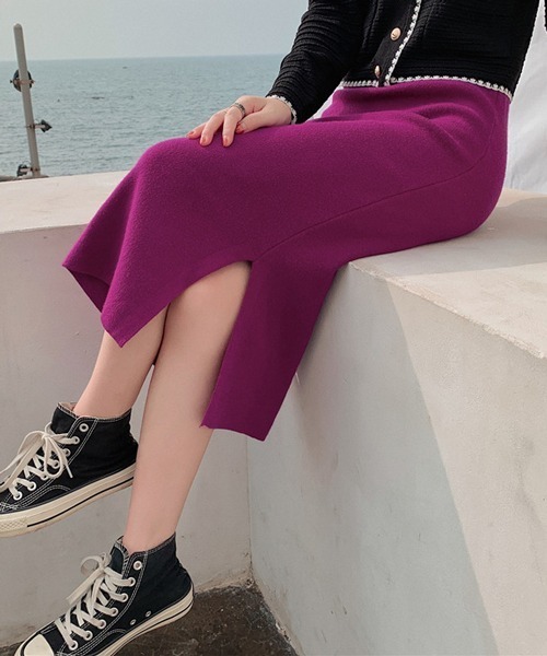 HALEY PESCA(ヘーリーペスカ)の「HALEY PESCA/スリット入り タイトロングスカート(スカート・レディース・アイボリー/ブラック/グレー/ダークグレー/ベージュ/グリーン/ブルー/パープル/ダークパープル/ピンク/ピンク系その他・FREE)」の11枚目の写真