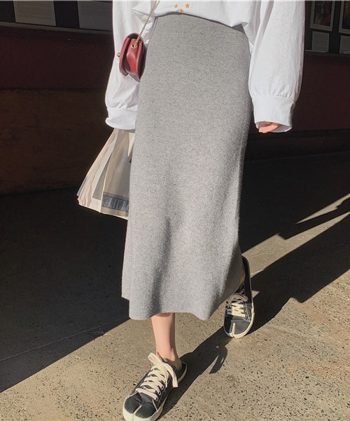 HALEY PESCA(ヘーリーペスカ)の「HALEY PESCA/スリット入り タイトロングスカート(スカート・レディース・アイボリー/ブラック/グレー/ダークグレー/ベージュ/グリーン/ブルー/パープル/ダークパープル/ピンク/ピンク系その他・FREE)」の4枚目の写真