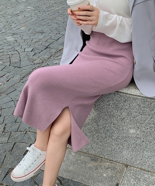 HALEY PESCA(ヘーリーペスカ)の「HALEY PESCA/スリット入り タイトロングスカート(スカート・レディース・アイボリー/ブラック/グレー/ダークグレー/ベージュ/グリーン/ブルー/パープル/ダークパープル/ピンク/ピンク系その他・FREE)」の10枚目の写真