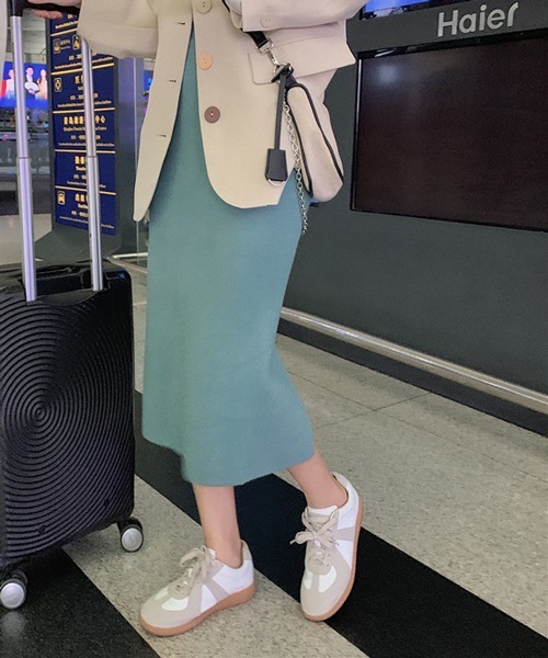 HALEY PESCA(ヘーリーペスカ)の「HALEY PESCA/スリット入り タイトロングスカート(スカート・レディース・アイボリー/ブラック/グレー/ダークグレー/ベージュ/グリーン/ブルー/パープル/ダークパープル/ピンク/ピンク系その他・FREE)」の7枚目の写真