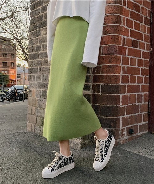 HALEY PESCA(ヘーリーペスカ)の「HALEY PESCA/スリット入り タイトロングスカート(スカート・レディース・アイボリー/ブラック/グレー/ダークグレー/ベージュ/グリーン/ブルー/パープル/ダークパープル/ピンク/ピンク系その他・FREE)」の6枚目の写真