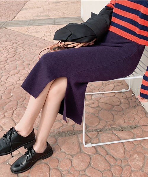 HALEY PESCA(ヘーリーペスカ)の「HALEY PESCA/スリット入り タイトロングスカート(スカート・レディース・アイボリー/ブラック/グレー/ダークグレー/ベージュ/グリーン/ブルー/パープル/ダークパープル/ピンク/ピンク系その他・FREE)」の9枚目の写真