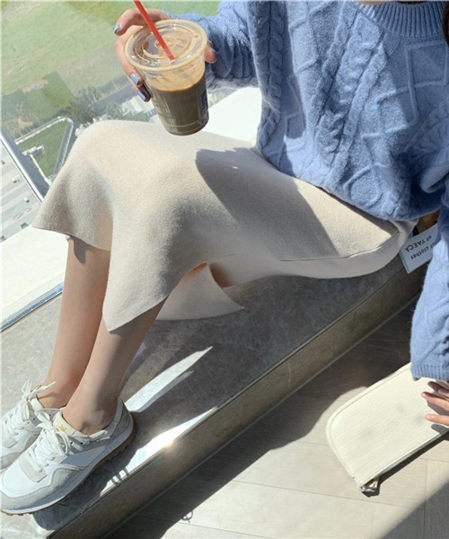 HALEY PESCA(ヘーリーペスカ)の「HALEY PESCA/スリット入り タイトロングスカート(スカート・レディース・アイボリー/ブラック/グレー/ダークグレー/ベージュ/グリーン/ブルー/パープル/ダークパープル/ピンク/ピンク系その他・FREE)」の12枚目の写真