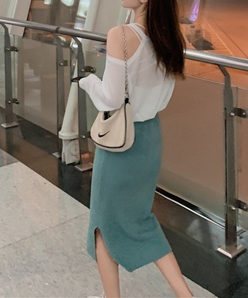 HALEY PESCA(ヘーリーペスカ)の「HALEY PESCA/スリット入り タイトロングスカート(スカート・レディース・アイボリー/ブラック/グレー/ダークグレー/ベージュ/グリーン/ブルー/パープル/ダークパープル/ピンク/ピンク系その他・FREE)」の21枚目の写真