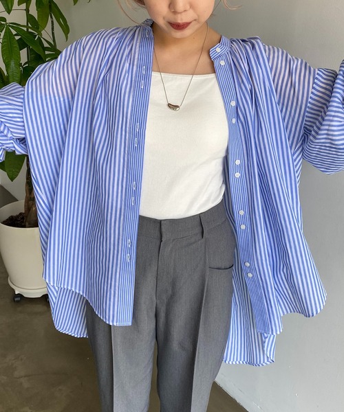 CAPRICIEUX LE'MAGE（カプリシューレマージュ）の「スリットデザインシャツ（シャツ/ブラウス・レディース・ホワイト/ピンク/ブルー/グリーン・FREE）」の9枚目の写真