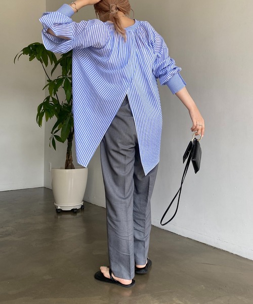 CAPRICIEUX LE'MAGE（カプリシューレマージュ）の「スリットデザインシャツ（シャツ/ブラウス・レディース・ホワイト/ピンク/ブルー/グリーン・FREE）」の12枚目の写真