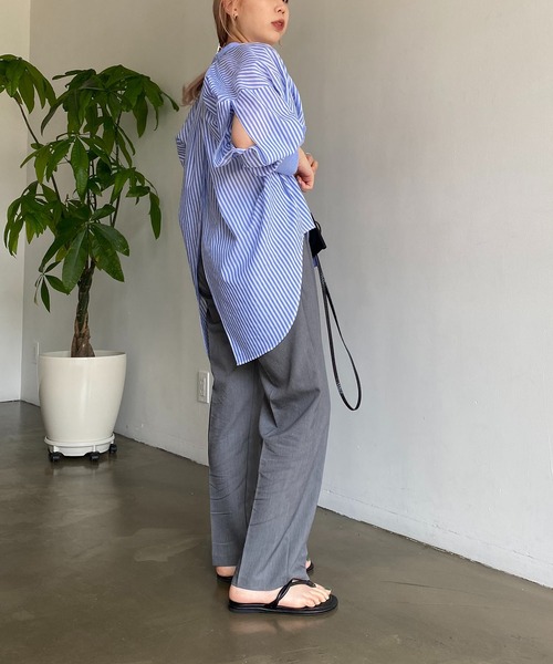 CAPRICIEUX LE'MAGE（カプリシューレマージュ）の「スリットデザインシャツ（シャツ/ブラウス・レディース・ホワイト/ピンク/ブルー/グリーン・FREE）」の14枚目の写真