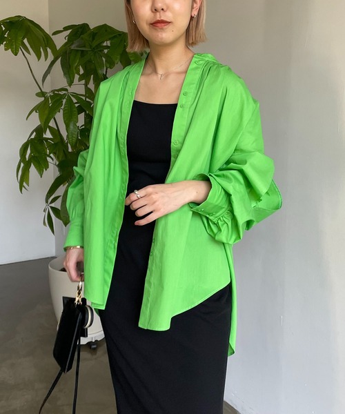 CAPRICIEUX LE'MAGE（カプリシューレマージュ）の「スリットデザインシャツ（シャツ/ブラウス・レディース・ホワイト/ピンク/ブルー/グリーン・FREE）」の15枚目の写真