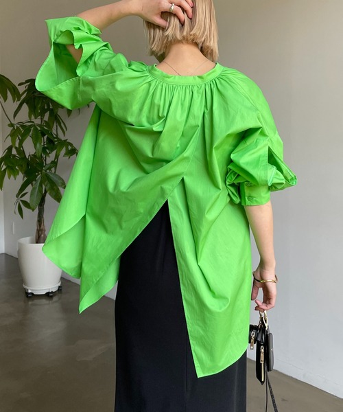 CAPRICIEUX LE'MAGE（カプリシューレマージュ）の「スリットデザインシャツ（シャツ/ブラウス・レディース・ホワイト/ピンク/ブルー/グリーン・FREE）」の16枚目の写真