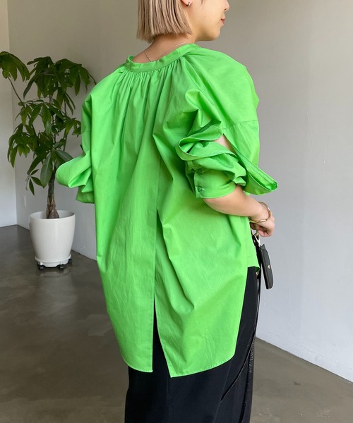 CAPRICIEUX LE'MAGE（カプリシューレマージュ）の「スリットデザインシャツ（シャツ/ブラウス・レディース・ホワイト/ピンク/ブルー/グリーン・FREE）」の17枚目の写真