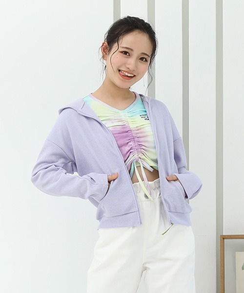 PINKHUNT(ピンクハント)の「PINKHUNT UVカットジップパーカー 6966K(パーカー・キッズ・パープル/ホワイト・140cm/160cm/120cm/130cm/150cm)」の2枚目の写真