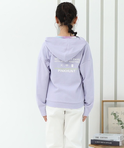 PINKHUNT(ピンクハント)の「PINKHUNT UVカットジップパーカー 6966K(パーカー・キッズ・パープル/ホワイト・140cm/160cm/120cm/130cm/150cm)」の8枚目の写真