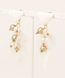 【atelier*mio】クレイ × リーフパール costume jewelry earring