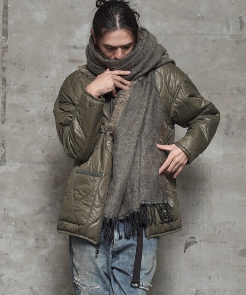 EGO TRIPPING(エゴトリッピング)の「mj8599-REVERSIBLE LINING JACKET ジャケット(ノーカラージャケット・メンズ・カーキ/ブラック・46/48)」の3枚目の写真
