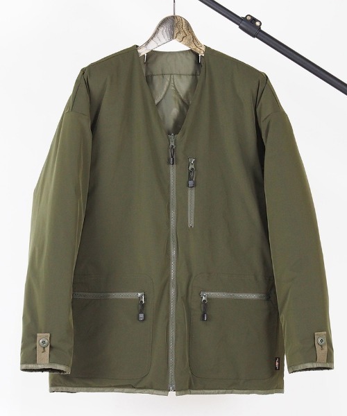 EGO TRIPPING(エゴトリッピング)の「mj8599-REVERSIBLE LINING JACKET ジャケット(ノーカラージャケット・メンズ・カーキ/ブラック・46/48)」の10枚目の写真
