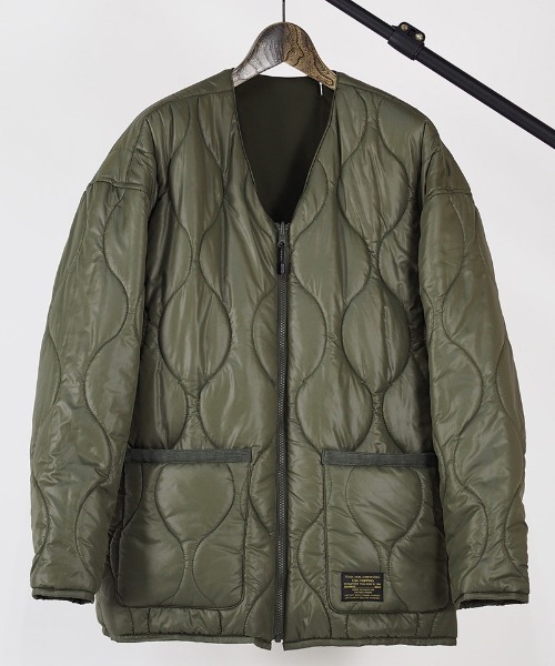 EGO TRIPPING(エゴトリッピング)の「mj8599-REVERSIBLE LINING JACKET ジャケット(ノーカラージャケット・メンズ・カーキ/ブラック・46/48)」の14枚目の写真