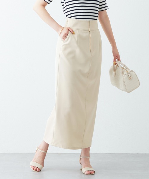 natural couture(ナチュラルクチュール)の「WEB限定サイズ有り/シアーバックリボンナロースカート(スカート・レディース・オフホワイト/ブラック/ブラウン・MEDIUM/LARGE)」の10枚目の写真