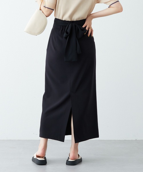 natural couture(ナチュラルクチュール)の「WEB限定サイズ有り/シアーバックリボンナロースカート(スカート・レディース・オフホワイト/ブラック/ブラウン・MEDIUM/LARGE)」の19枚目の写真