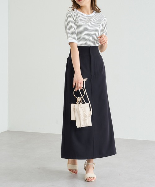 natural couture(ナチュラルクチュール)の「WEB限定サイズ有り/シアーバックリボンナロースカート(スカート・レディース・オフホワイト/ブラック/ブラウン・MEDIUM/LARGE)」の17枚目の写真