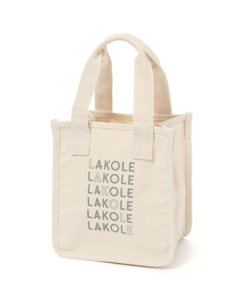 LAKOLE(ラコレ)の「LAKOLEラインロゴミニトートバッグ / 272772(トートバッグ・レディース・イエロー/グリーン/ライトブラウン/チャコール・FREE)」の4枚目の写真