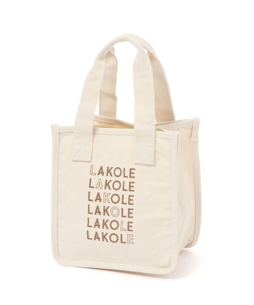 LAKOLE(ラコレ)の「LAKOLEラインロゴミニトートバッグ / 272772(トートバッグ・レディース・イエロー/グリーン/ライトブラウン/チャコール・FREE)」の3枚目の写真
